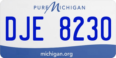 MI license plate DJE8230