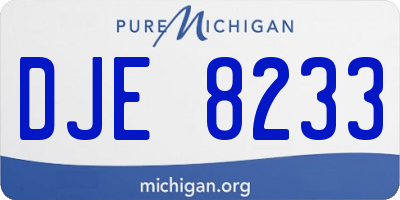 MI license plate DJE8233