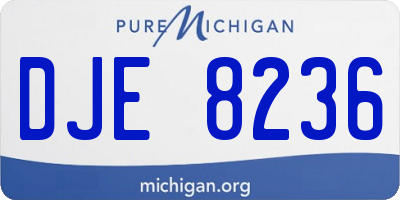 MI license plate DJE8236