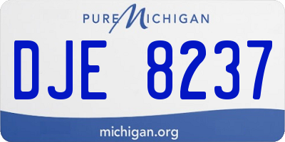 MI license plate DJE8237