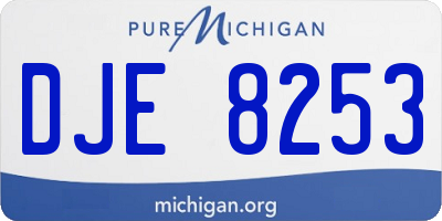 MI license plate DJE8253
