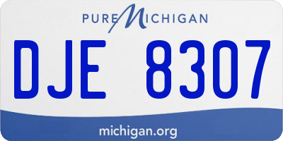 MI license plate DJE8307