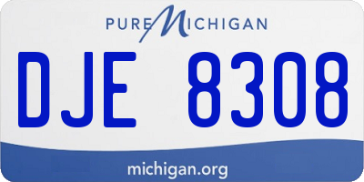 MI license plate DJE8308