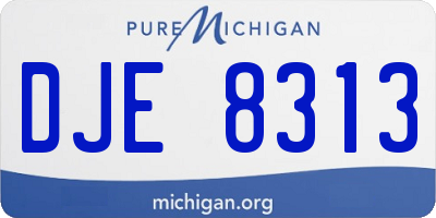 MI license plate DJE8313