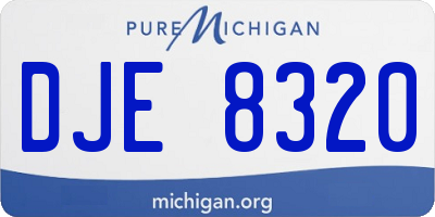 MI license plate DJE8320