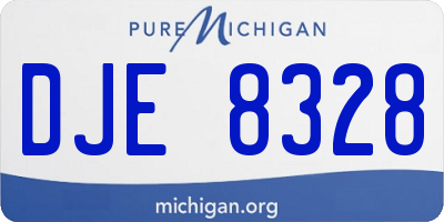 MI license plate DJE8328