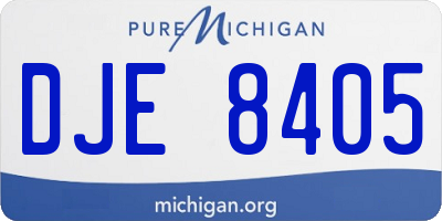 MI license plate DJE8405