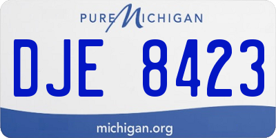 MI license plate DJE8423