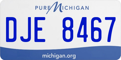 MI license plate DJE8467