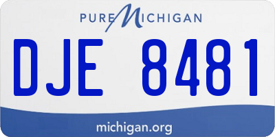MI license plate DJE8481