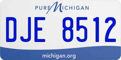 MI license plate DJE8512