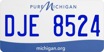 MI license plate DJE8524