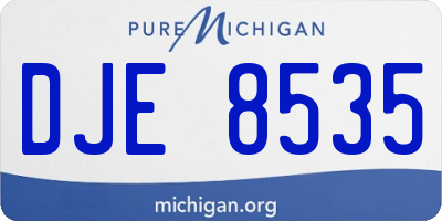 MI license plate DJE8535
