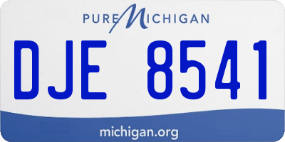 MI license plate DJE8541