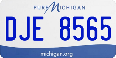 MI license plate DJE8565