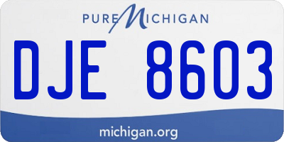MI license plate DJE8603