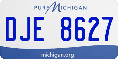 MI license plate DJE8627