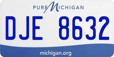 MI license plate DJE8632
