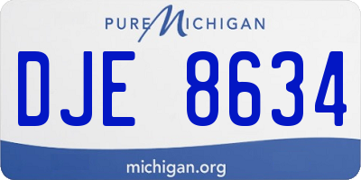 MI license plate DJE8634