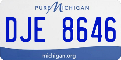 MI license plate DJE8646