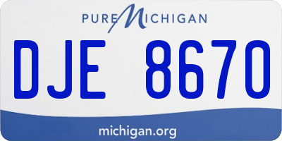 MI license plate DJE8670