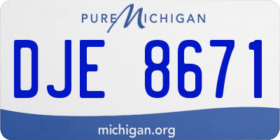 MI license plate DJE8671