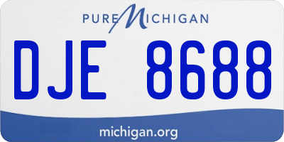 MI license plate DJE8688