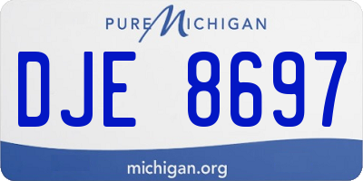 MI license plate DJE8697