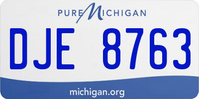 MI license plate DJE8763