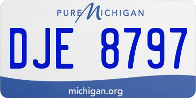 MI license plate DJE8797