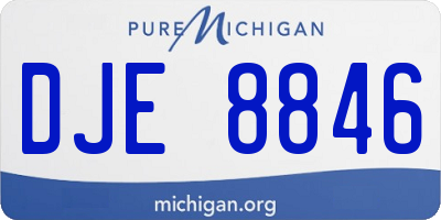 MI license plate DJE8846