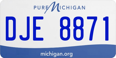 MI license plate DJE8871