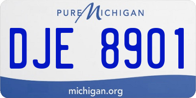 MI license plate DJE8901