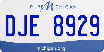 MI license plate DJE8929