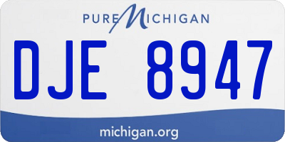 MI license plate DJE8947
