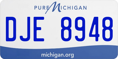 MI license plate DJE8948