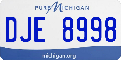 MI license plate DJE8998