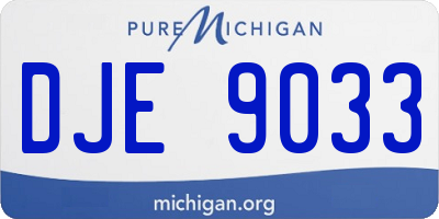 MI license plate DJE9033