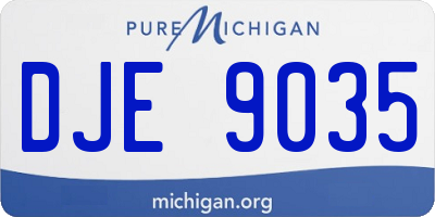 MI license plate DJE9035