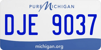 MI license plate DJE9037