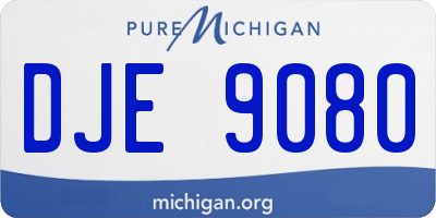 MI license plate DJE9080