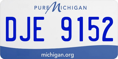 MI license plate DJE9152