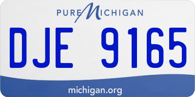 MI license plate DJE9165