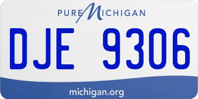 MI license plate DJE9306