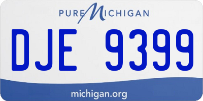 MI license plate DJE9399