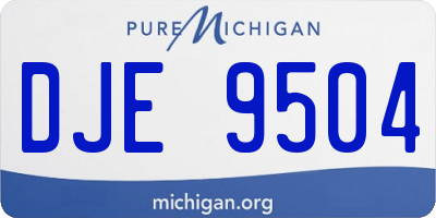 MI license plate DJE9504
