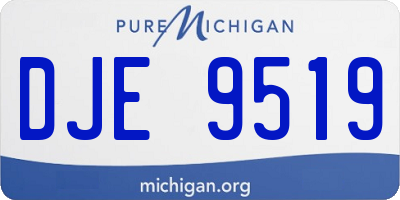 MI license plate DJE9519