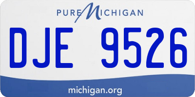 MI license plate DJE9526