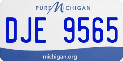 MI license plate DJE9565