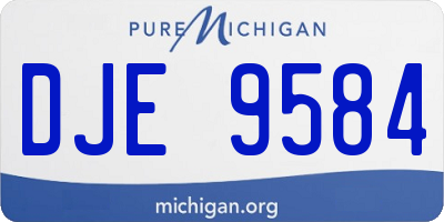 MI license plate DJE9584